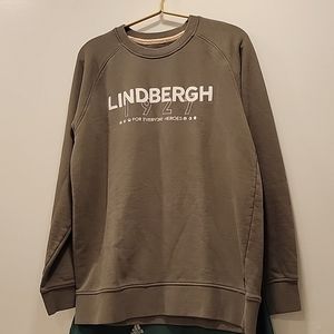 Lindberg sweatshirt, mens light weight, olive green color.